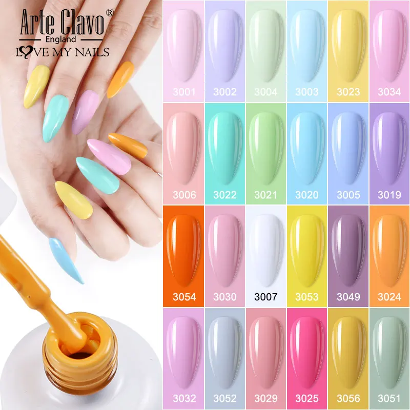 Arte Clavo Colourful Gel Nail Polish Nail Art Gel Varnishes Macaron Color Nail Semi Permanant Soak Off LED UV Gel Nail Varnishes