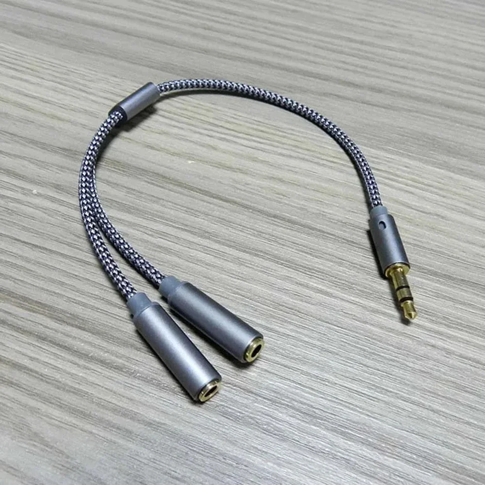 Kabel adaptor Headphone 3.5mm terpisah menjadi dua kabel ekstensi pemisah Audio, antarmuka Y1 pria ke 2 wanita Stereo M/F 3.5mm