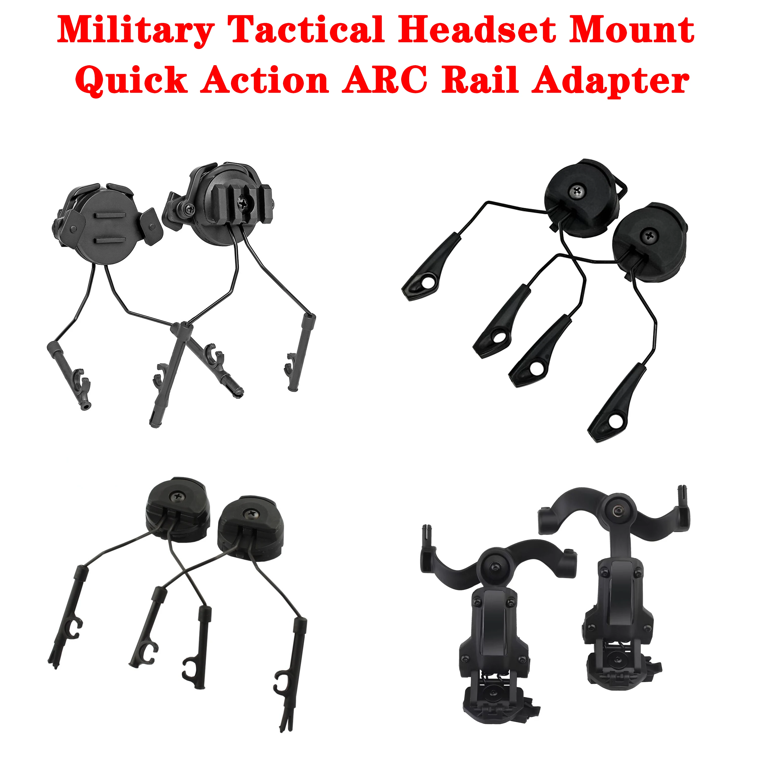 tactical cancelamento de ruido bluetooth headconjunto equipado com capacete de acao rapida arc faixa kit adaptador capacete acessorios 01