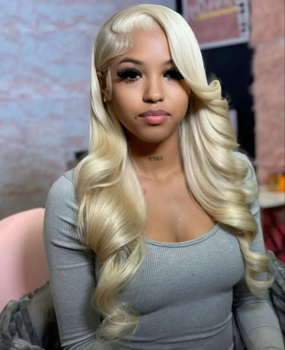 

Медовый блондин, цвет 613 HD, кружевной фронтальный парик из человеческих волос 13x6, для женщин, прозрачные предварительно сорванные 30-дюймовые кружевные передние парики с объемной волной