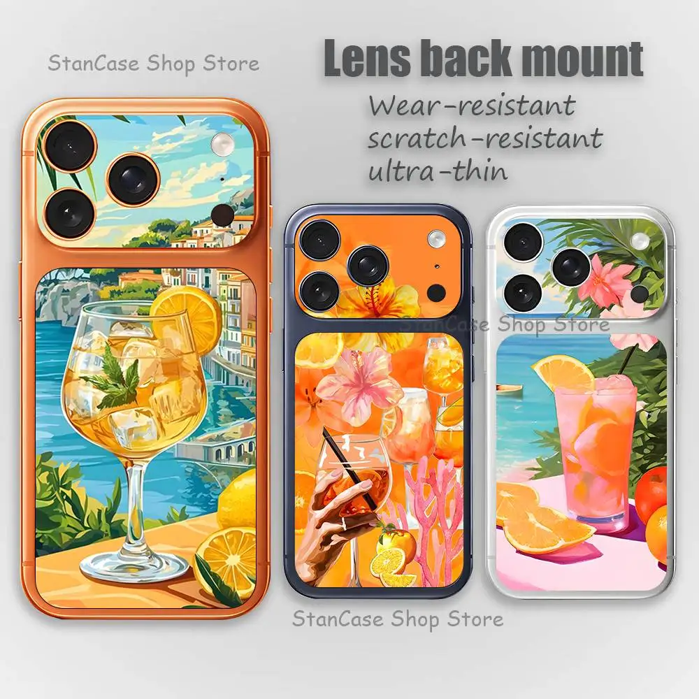

Aperol Spritz Art Full Screen Protective Film For iphone 17 Pro Max Lens Protector Back Films Phone