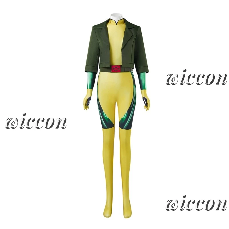 Halloween Carnival Party X 97 Superhero Rogue Anna Mary Gambit Yellow jumpsuit Costplay Adult Tight Costplay Costplay Costume