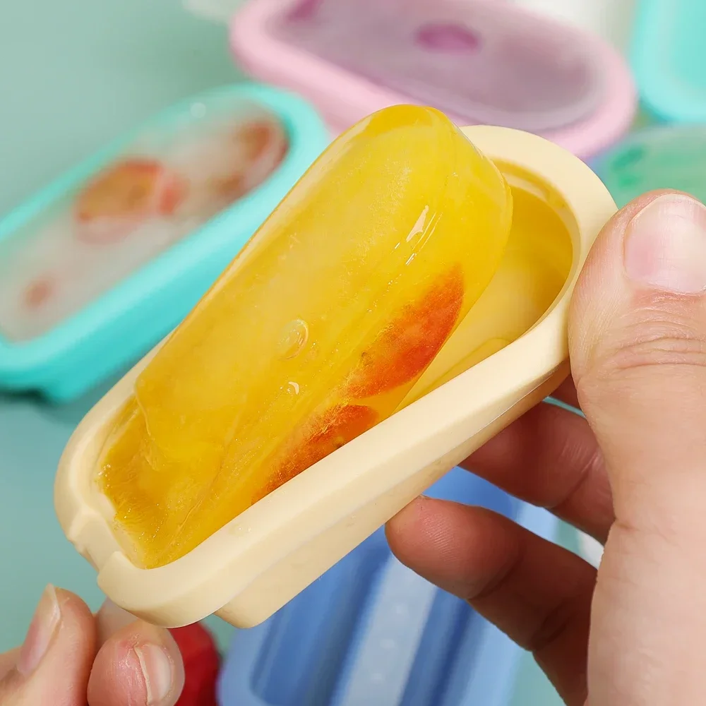 Moules à Popsicle en Silicone avec Bâton en Plastique, Moules à Crème Glacée, DIY, Jus, Lait, Chocolat, Gadgets Réutilisables pour Bar de Cuisine, 1 à 5 Pièces