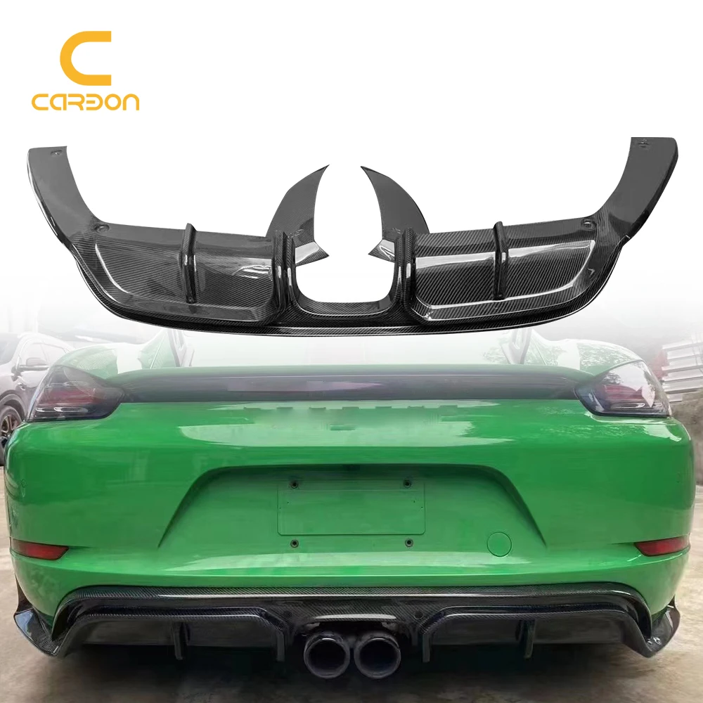 For Porsche 718 Hot Sale Factory Outlet Glossy Carbon Fiber Rear Bumper Diffuser Body Kit