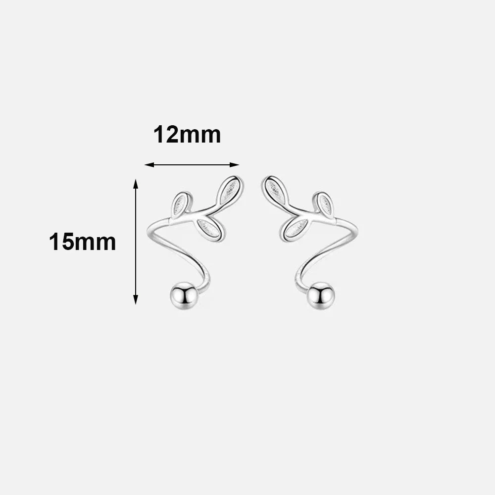 Real 925 Sterling Silver Bud Leaves Bead Screw Mini Stud Earrings For Women Party Classic Fine Jewelry Piercing Ear Accessories