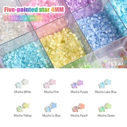 Mini Star 4MM Mocha Shape Flatback Glass Crystal 30/100Pcs Nail Art Rhinestone Stone 3D For DIY Manicure Diamond 8 Color