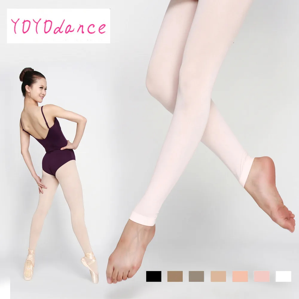 

Adult Soft Elastic Collant Women Ballet Footless Dance Tights with Waistband Cotton Gusset Warm up Panty