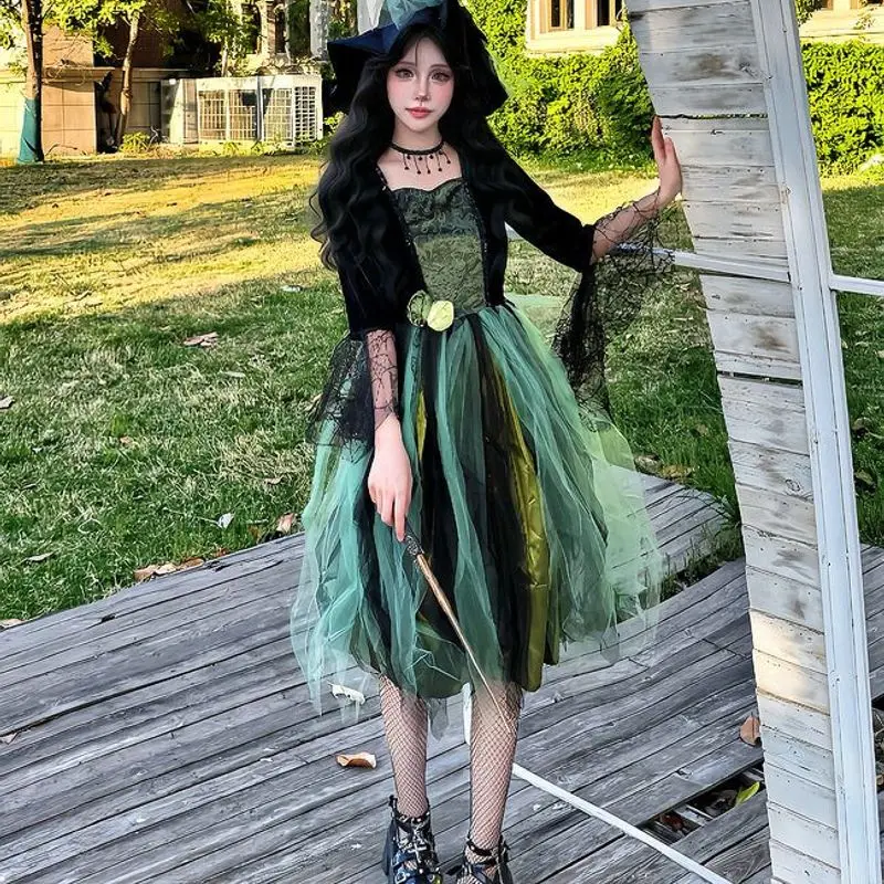 

loween Festival Performance Costume Dr Magic Witch Stage Costume een Wild Fairy T Women's Traditional Stage Wear