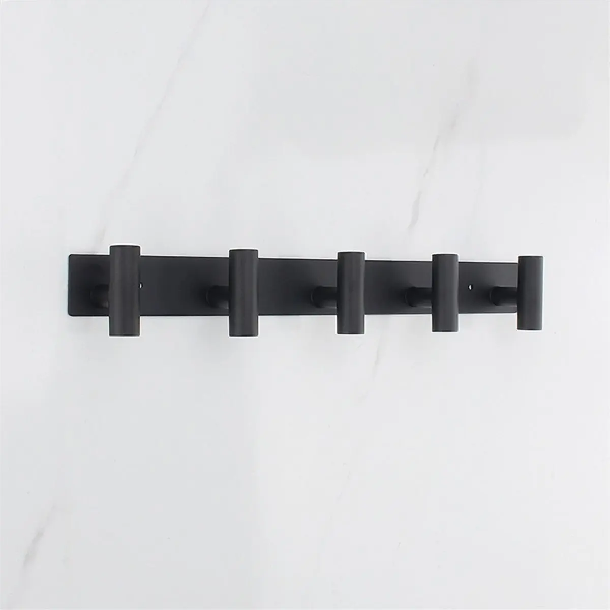 NEW Wall Mounted Coat Rack - 5 Shaped Pegs for Hats, Bags & Towels, Heavy-Duty Metal Rail for Bathroom, Closet, Bedroom