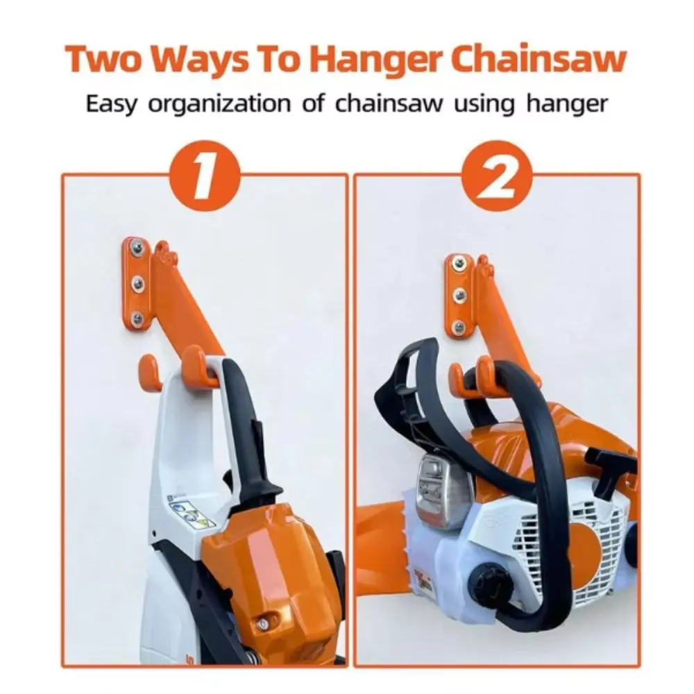 Heavy-Duty Chainsaw Hook Rust-Proof Anti-Slip Hooks Chainsaw Holder Metal Space-Saving Wall-Mounted Bracket Lawnmower Racks