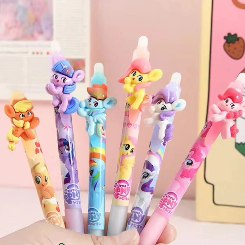 Imagem -04 - Desenhos Animados Pony Polly Gel Pen para Crianças Caneta Apagável Kapibara Preto Ferramentas de Escrita Bonitos Papelaria Estudante Presente 36 Pcs 05 mm