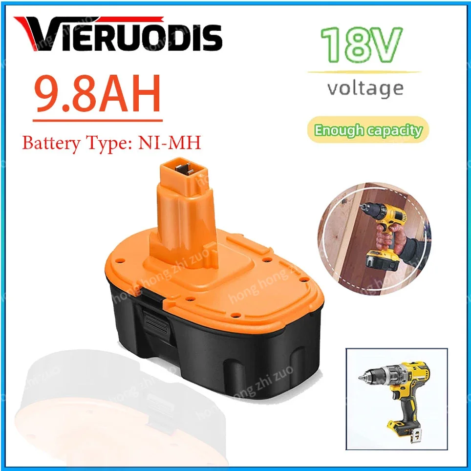 18V 9800mAh  Ni-MH Battery For Dewalt DC9096 DE9039 DE9096 DE9098 DE9503 DC212 DC330 Cordless Drill Replacement Battery