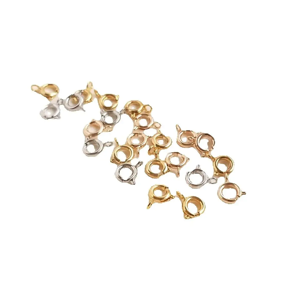 14K Gold-plated 18K Real Gold Spring Buckle Necklace Bracelet Finishing Lobster Connection Buckle DIY Handmade Material B924