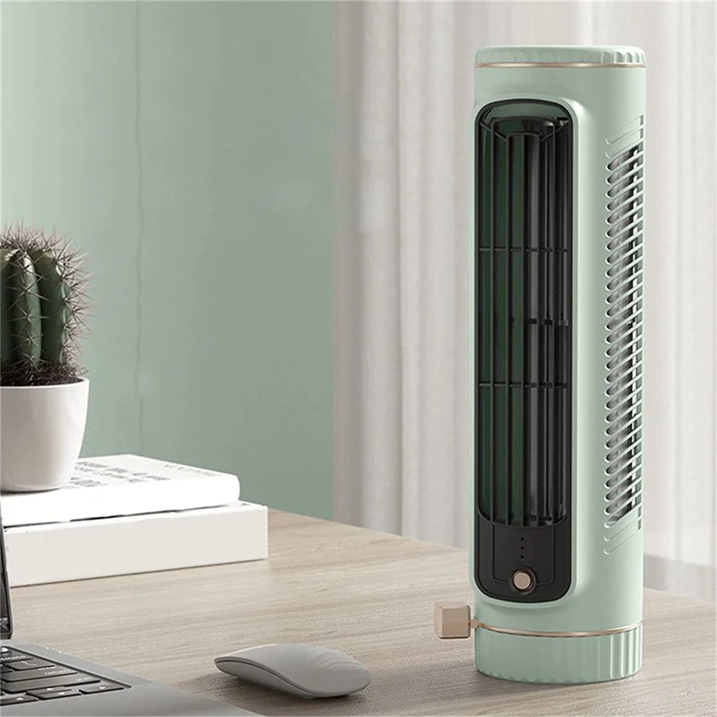 Ar condicionado remoto automático portátil, mini condicionador pessoal com ventilador elétrico de 3 velocidades, verde, USB