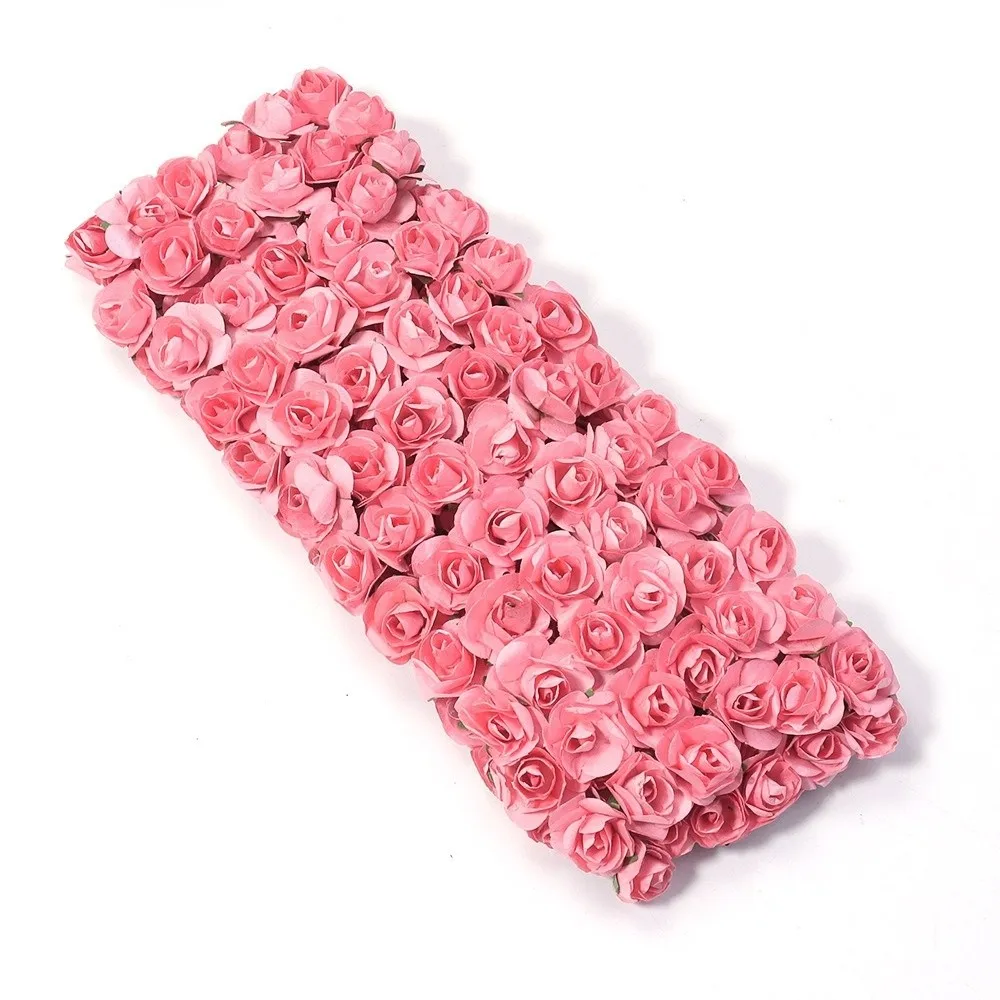 

144PCS New Mini Artificial Rose Flower Paper Rose 2CM Paper Rose Bouquet DIY Home Decor Artificial Flowers Bouquets Home Decor