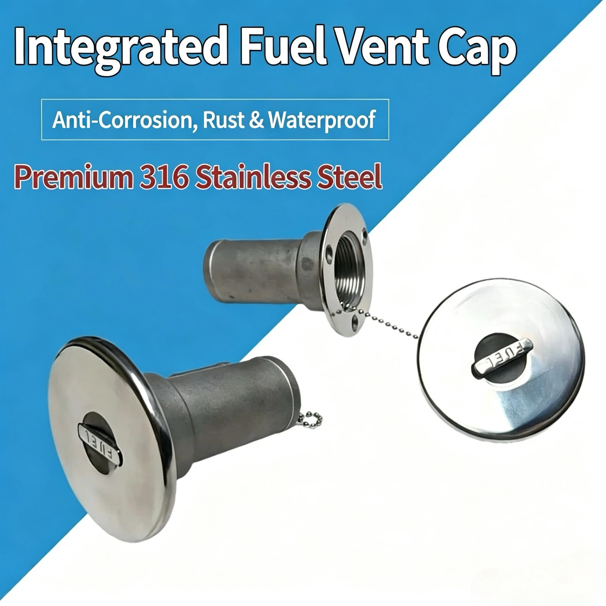 316 STAINLESS STEEL INTEGRATED STRAIGHT FUEL FILLER WATER INLET WASTE WATER OUTLET MARINE HARDWARE FOR BOAT YACHT
