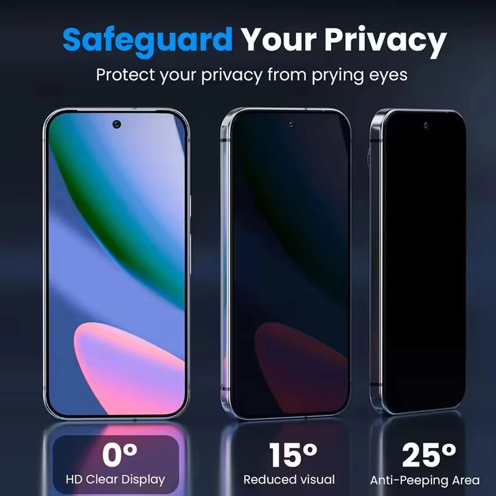1-4PCS Anti-Spy Tempered Glass Screen Protector For Poco X8 Pro Max X8 Pro F8 Ultra F8 Pro Fingerprint Unlock Anti-Scratch