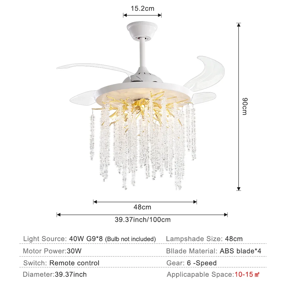 Ceiling Fans With Light For Living Room Dining Room Blades Reversible 6 Speeds Fans Lighting 40W for Bedroom and Lighting