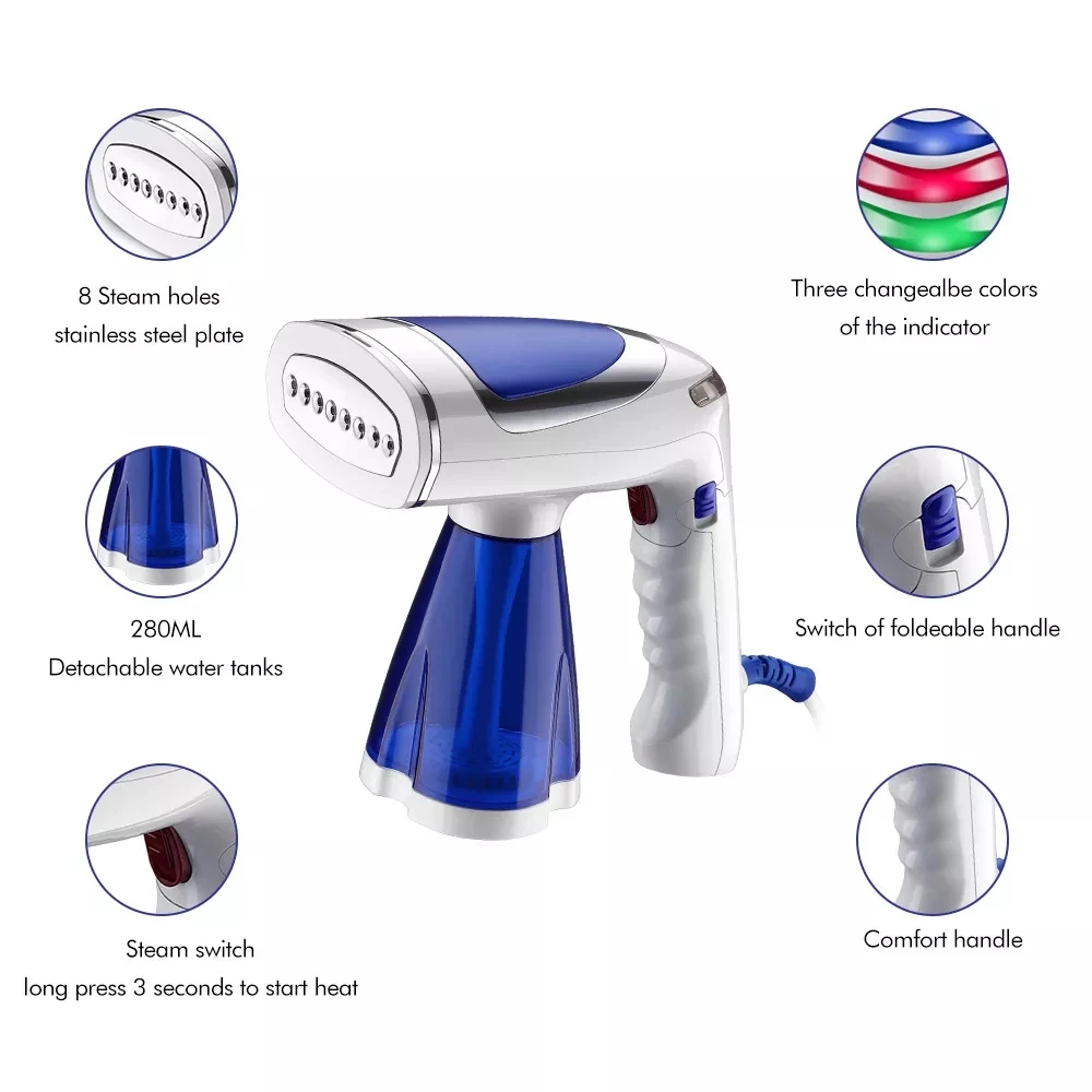 2023 low price foldable handheld best professional garment steamer 1700w vertical steam iron for household