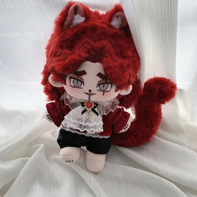 20cm Anime Gra Identity V Płaczący Klaun Cosplay Bawełniana Lalka Ciało z Uszami Ogonem Kolekcja Fanów Miękkie Pluszaki Figurki Zabawki Prezenty