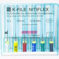 6 piezas 15-80 # Limas Dentales K-FILE NiTi Flexibles para Endodoncia, Limas K de Níquel Titanio para Uso Manual, Suministros Dentales