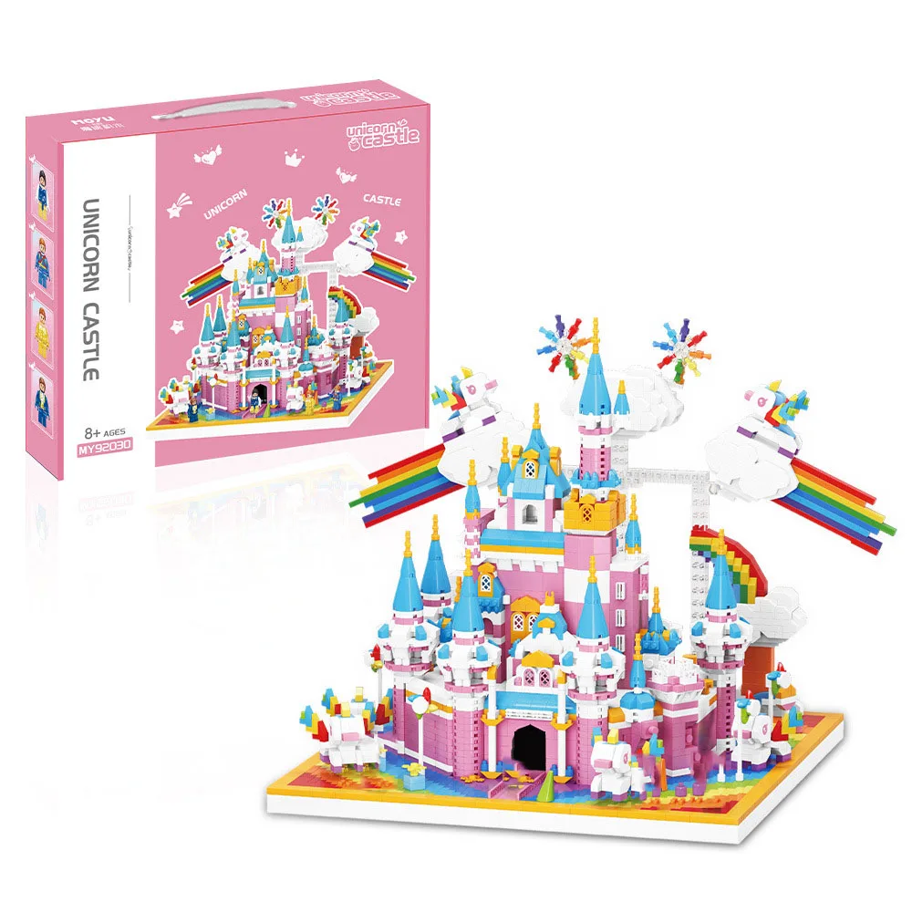 

Creative Nanobricks Fantasyland Micro Block Fairy Tale Princess Unicorn Rainbow Castle Figures Building Brick Toy For Girls Gift