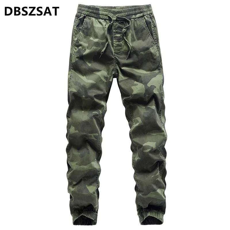 Cotton Men's Causal Pants Straight Camouflage Solid Tactical Pants Wear-resistant Breathable Streetwear Men Clothing Oversized