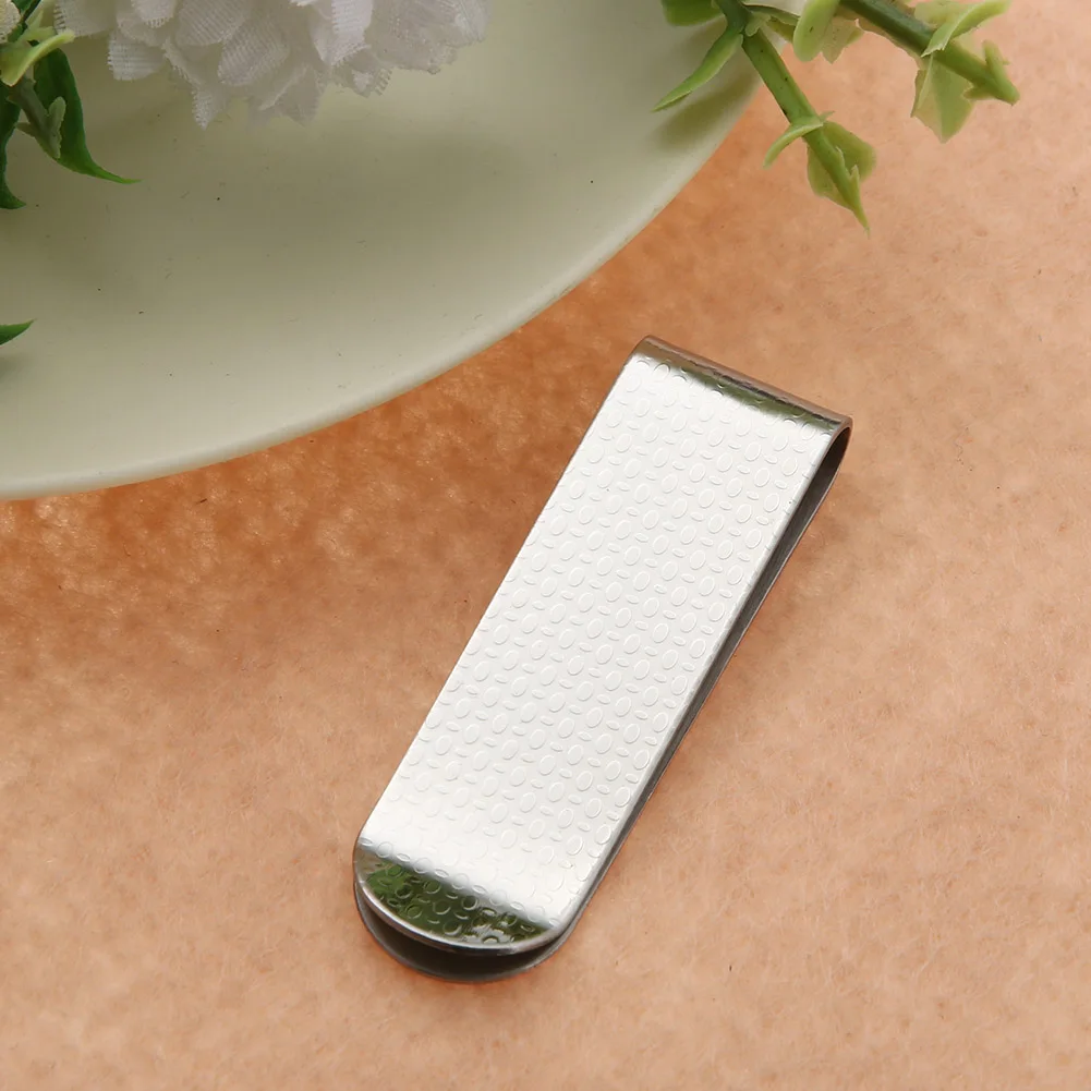 ที่หนีบเงินสแตนเลส ลายตกแต่ง ที่ใส่บัตรเครดิต กระเป๋าใส่เงินบางเฉียบ สำหรับใส่เงินสด สมุดบัญชี คล้องคอ