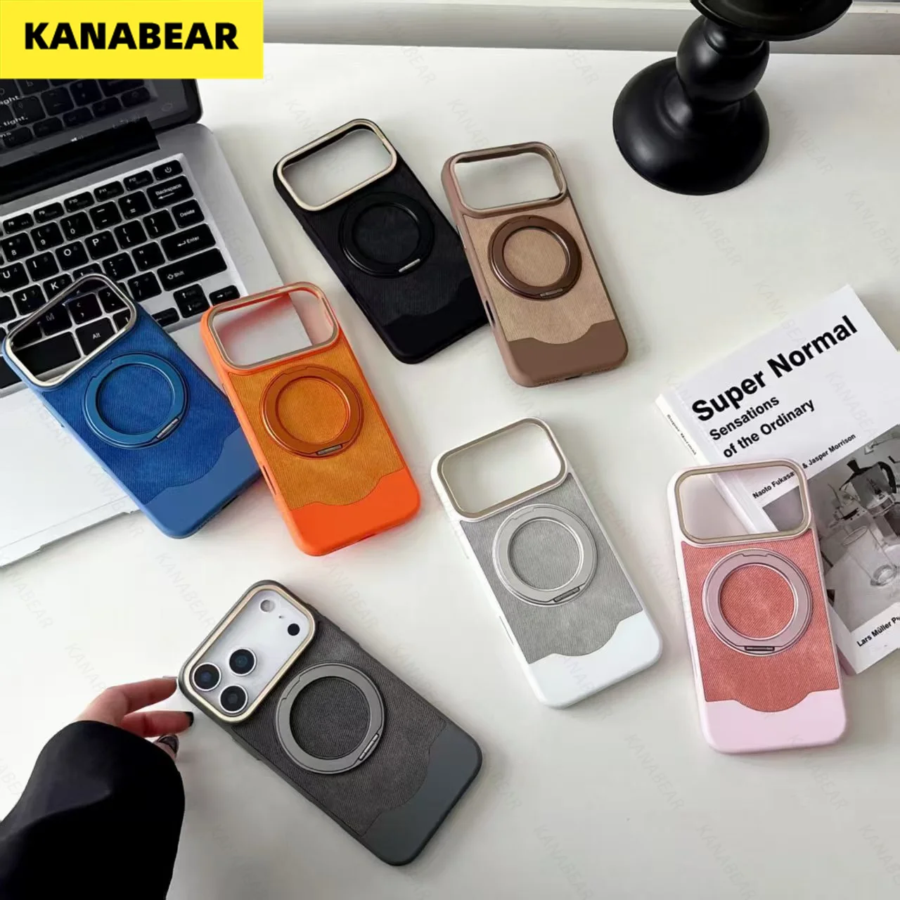 

Retractable Magnetic Rotating Stand, Suitable for Apple iPhone 17 Pro Phone Case, New Style, Magnetic, Minimalist, Shockproof