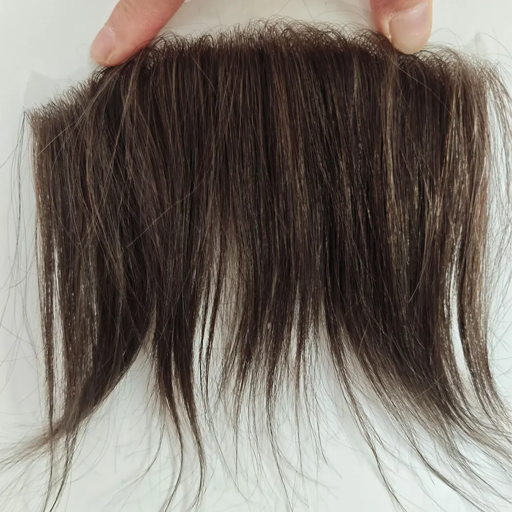 Herren-Toupet mit dünner PU-V-Loop-Haarsystemeinsatz, 6 Zoll, Remy-Echthaar-Haarteil für Männer, 1B V-Frontal-Toupet – Detail 7