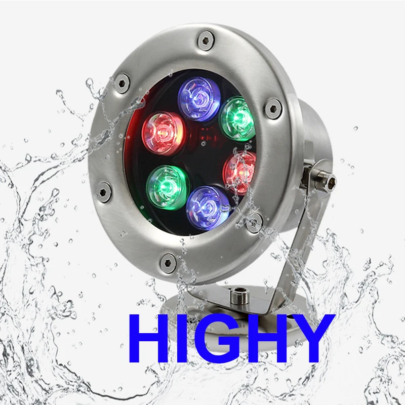 Fountain Light 4-wire External Control RGB LED Underwater Light RGB LED Spotlight IP68 Multi Color Changing Swimming Pool Lamp
