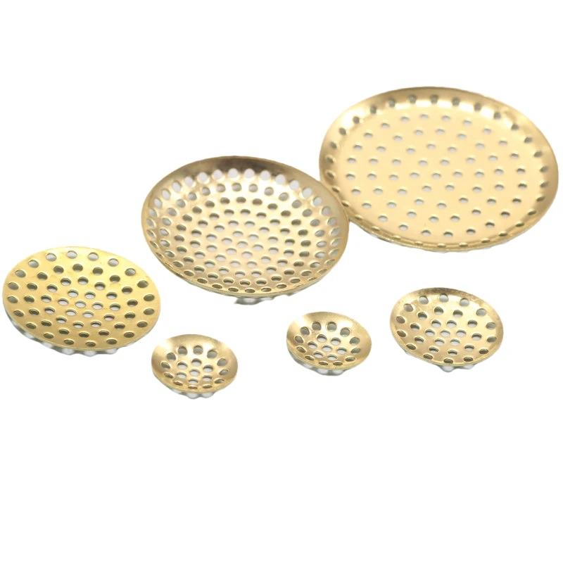 BoYuTe (100 Pieces/Lot) 12-14-16-18-20-25-28-30-35mm Raw Brass Dot Hollow Base Tray Materials Handmade DIY Jewelry Accessories