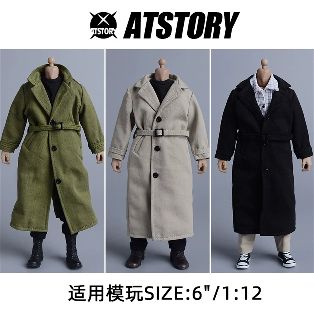 

1/12 Scale Clothes Man Long windbreaker jacket clothing Toys Model for 6" Anime Body Action Figure