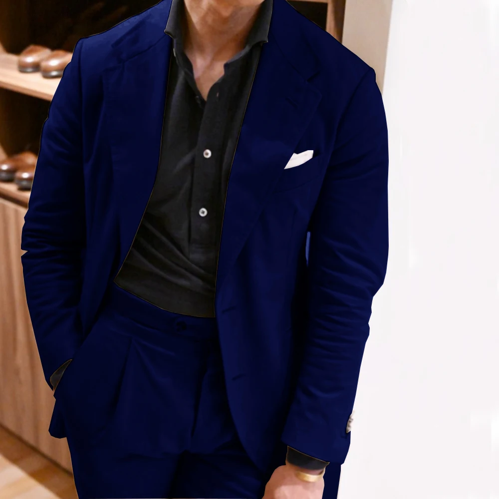 Single-breasted Luxury Suits for Men Lapel Full Casual Men\'s Suit Blazers Customizable Elegant Social Modern Fashion Blazer