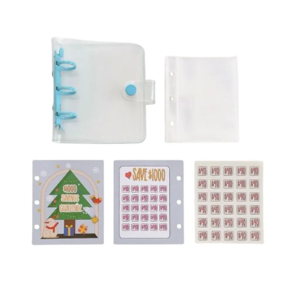 

Creative Christmas Money Saving Binder Cash Envelopes Colorful Mini Christmas Budget Binder $1000 Waterproof