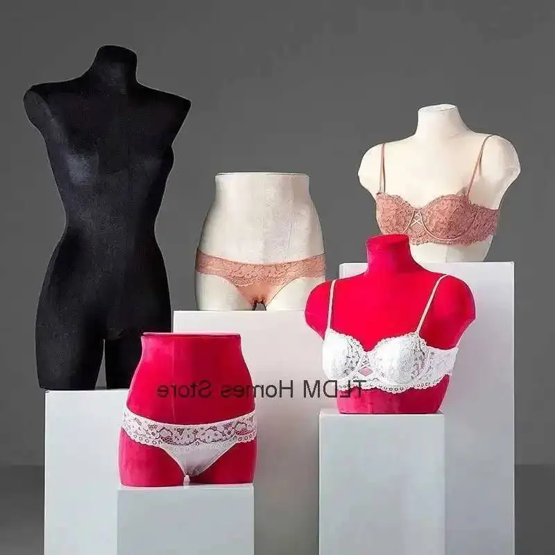 

Display Sisme Mannequins Kadın Gercek Clothing Tam Vucut Window Half-length Velvet Upper-body Mannequin for Women's Display