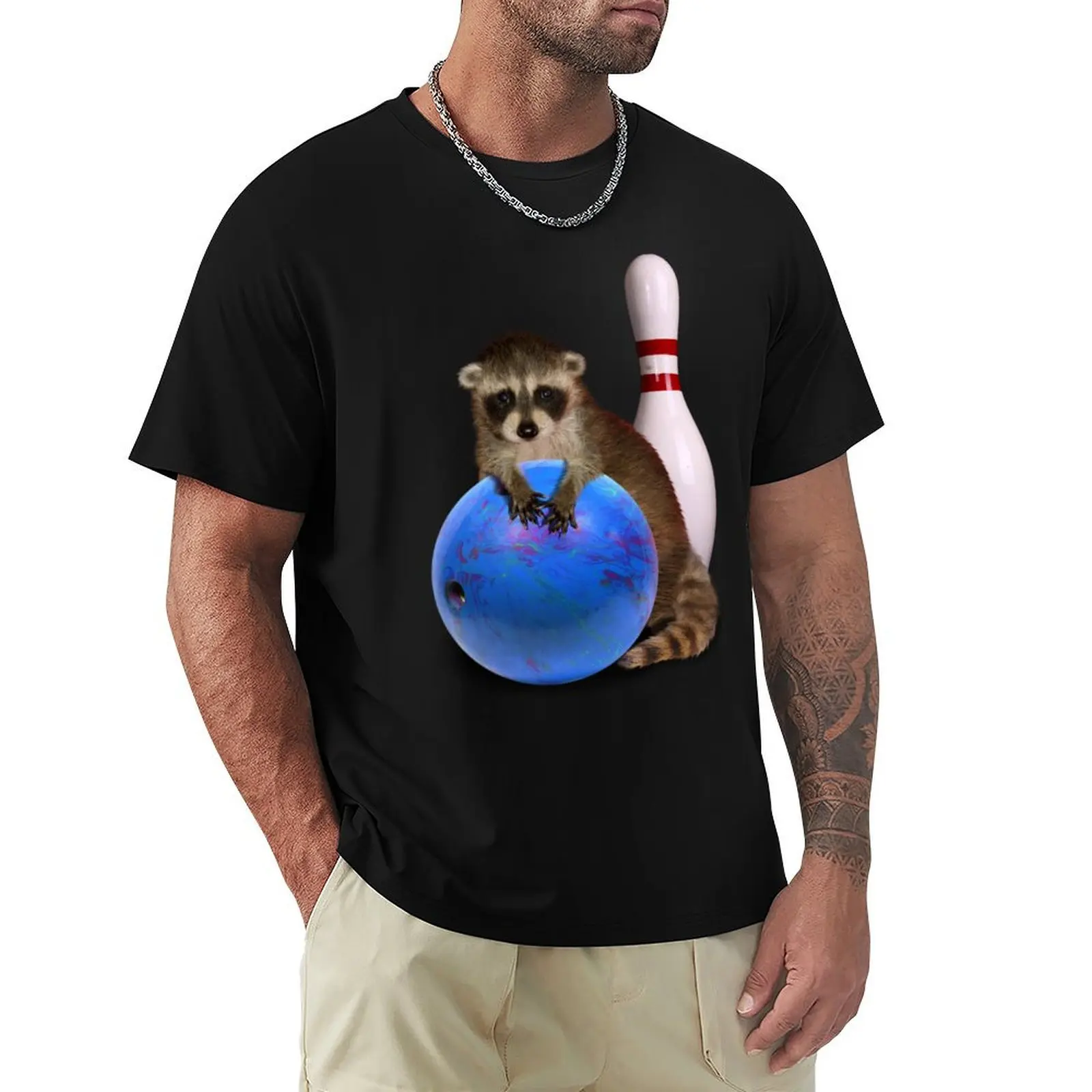 

Bowling Raccoon T-Shirt blue archive affliction shirts sweat plain white t shirts men