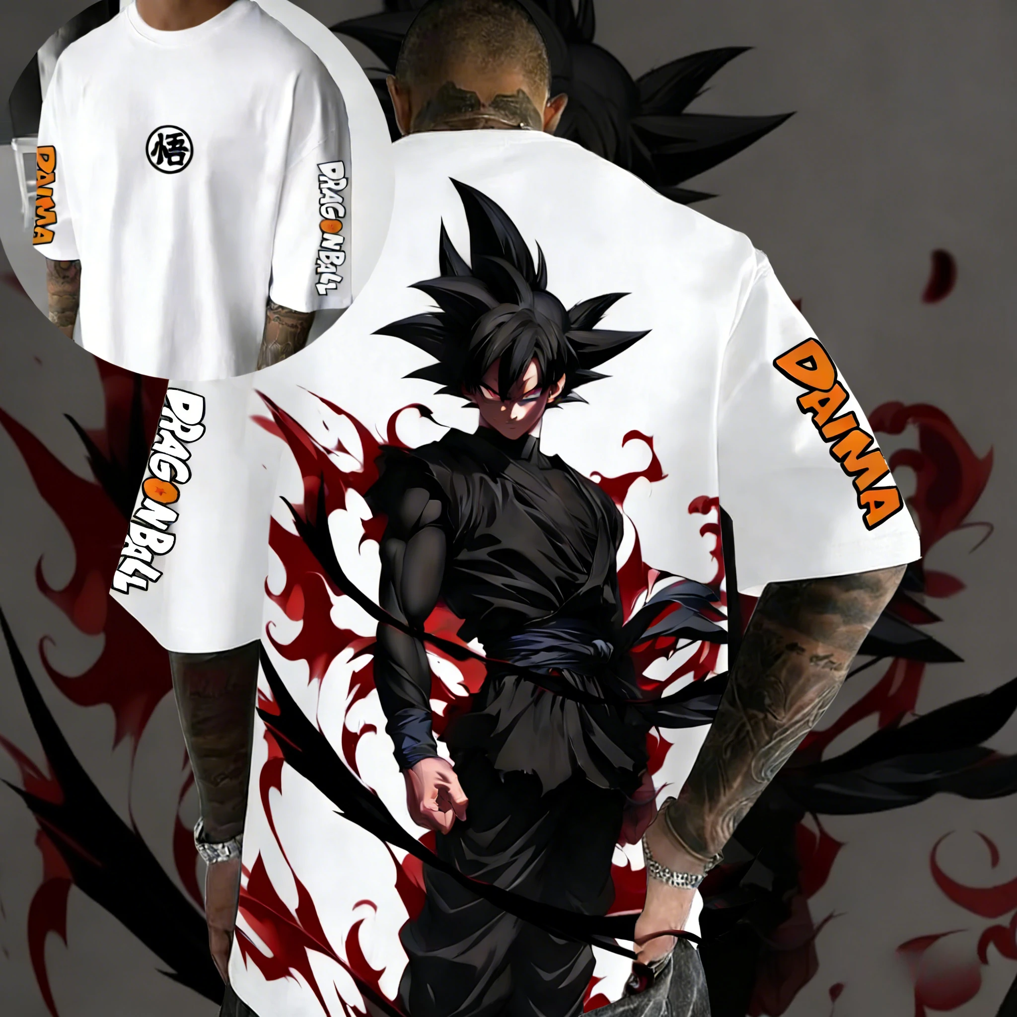 2026 Neues Sommer-T-Shirt zum 40-jährigen Jubiläum von Dragon Ball mit Zamasu-Motiv, 100 % Baumwolle, Anime-Print, Übergröße, lässige Streetwear, Unisex, Y2K