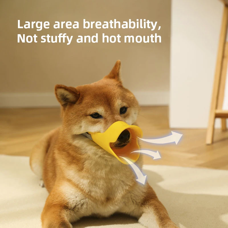 

Pet Dog Silicone Mouth Cover Breathable Dogs Muzzle Anti Biting Training Stop Chew Adjustable Soft Duckbill Covers Pets Supplies