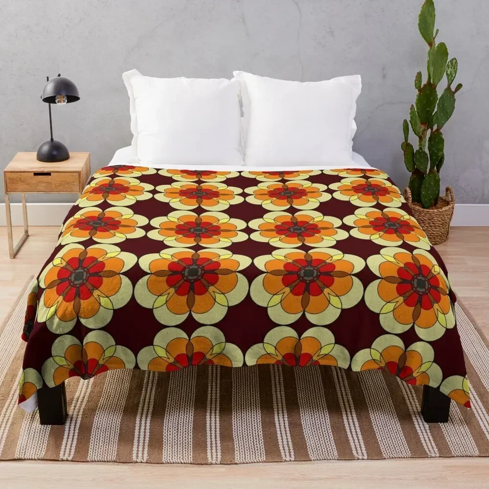 

Retro Marigold Throw Blanket Lightweight Warm Blanket for Indoor Outdoor Use