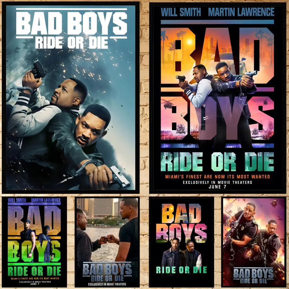 movie Bad Boys: Ride or Die Poster Poster HD Waterproof Self-adhesive Art Print Wall Decor for Bedroom Living Room Gift