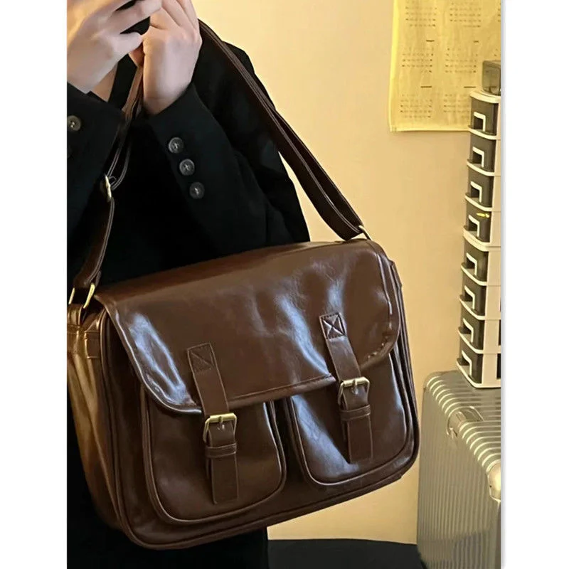 Women\'s Handbags Trend 2023 Luxury Designer Handbag Pu Leather Postman Vintage Shoulder Bag Ladies Women Messenger Bags