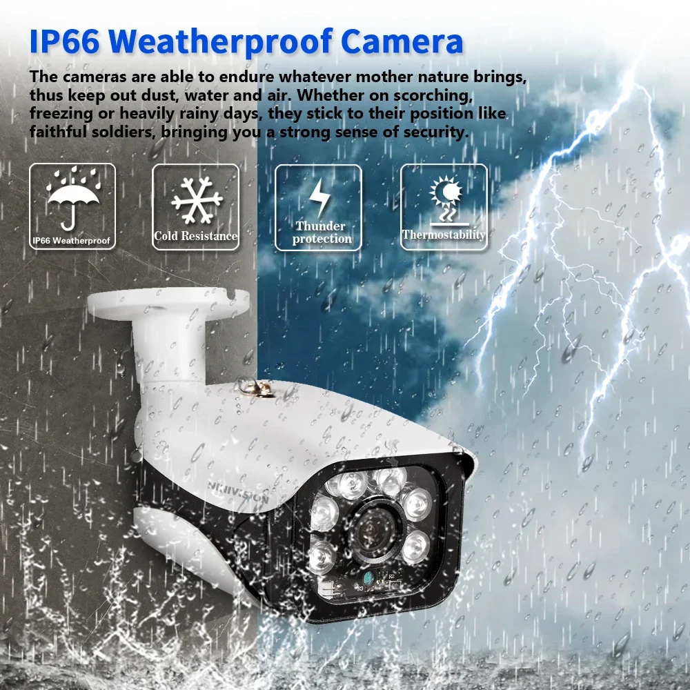 DEVOCCVO H.265 8.0MP Audio POE IP Camera 8MP Outdoor/Indoor Waterproof Day Night Vision Security Protection CCTV Ip Camera