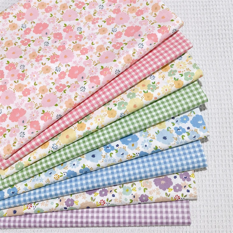 Tela de algodón floral fresca de 160x50cm para coser, ideal para hacer ropa de bebé, pijamas para recién nacidos, fundas de edredón y sábanas.