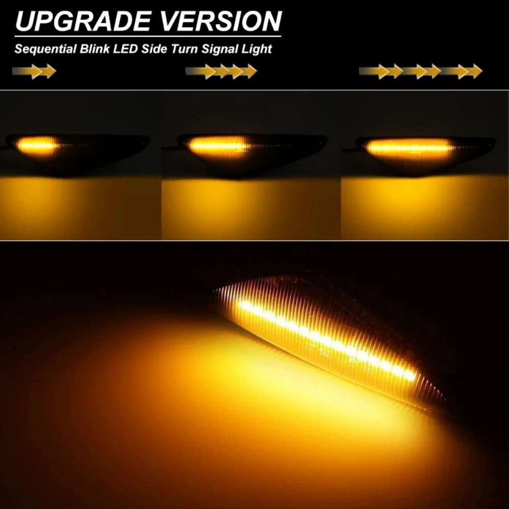 Amber Dynamic LED Car Front Side Marker Indicator Repeater Lights Turn Signal Lights Assembly For BMW X3 F25 X5 E70 X6 E71 E72 - view 5