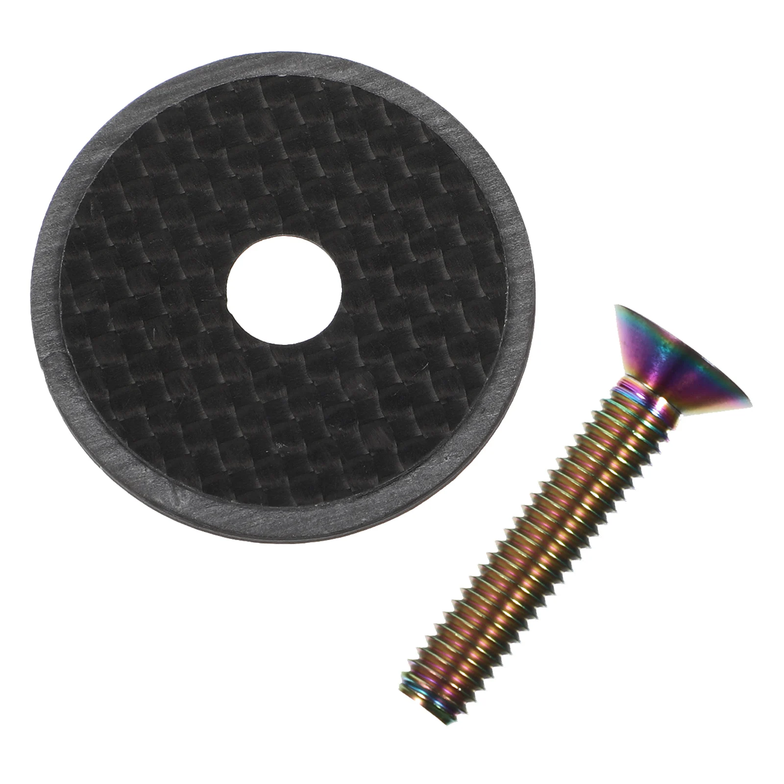 

Practical Bike Headset Cap Carbon Fiber Titanium Easy Assemble Uninstall Road Bikes Long Service Life Simple Design