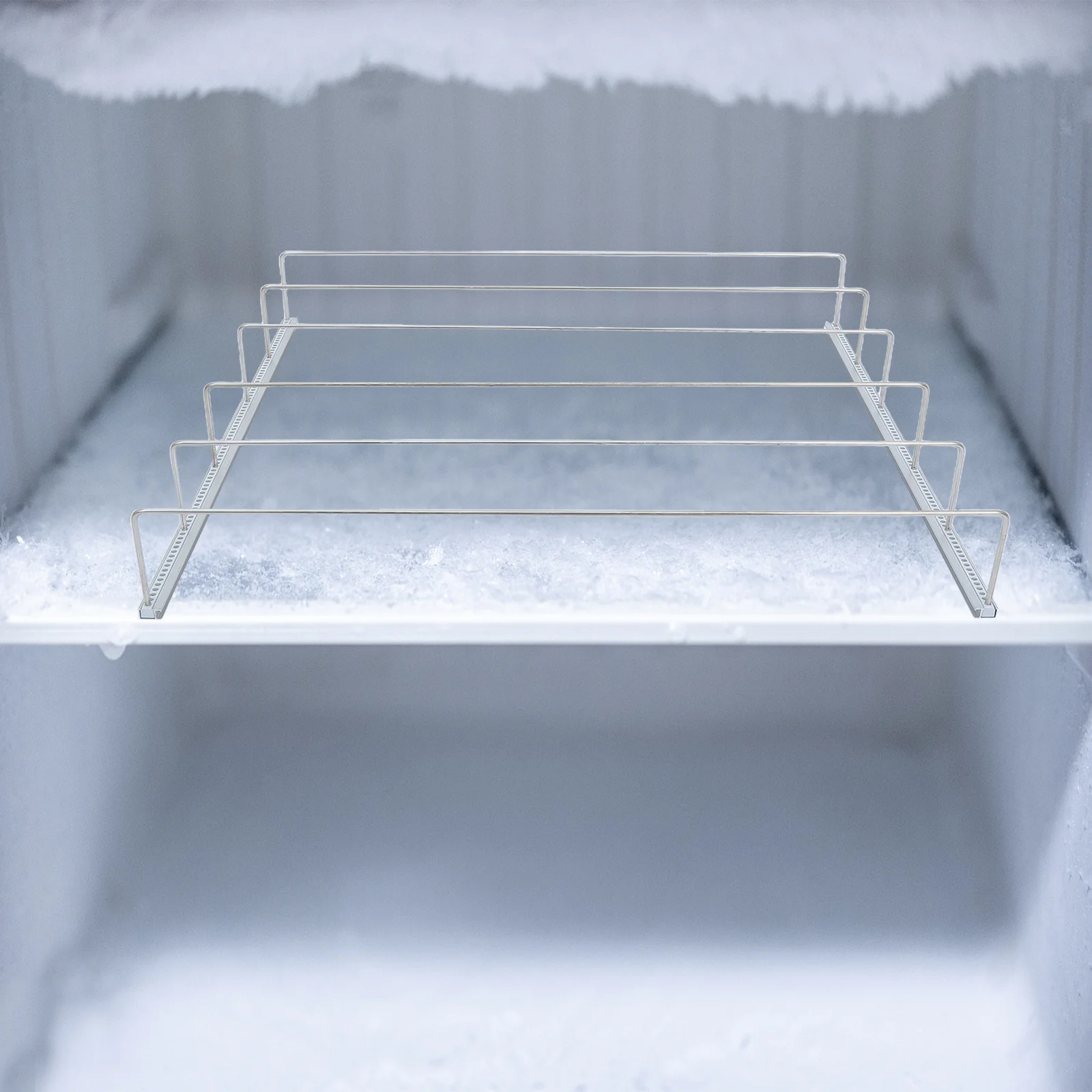 رف مشروبات الثلاجة المنظم لتخزين زجاجات مياه الصودا، زيادة مساحة رف الفريزر وحامل المشروبات #5