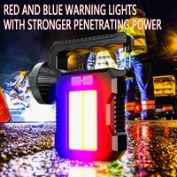 D5 Portable Powerful USB Rechargeable Flashlight Solar LED Light COB Work Light 4 Gear Charge Mobile Phone Solar Camping Lamp