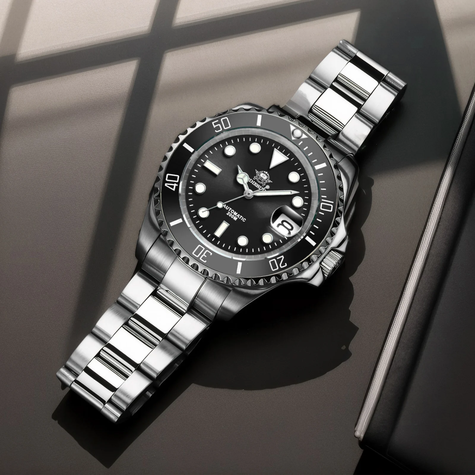 

ADDIESDIVE Luxury Men Automatic Watch Sapphire Glass 8215 Movement Mechanical Watches Waterproof Stainless Steel Watches AD2503