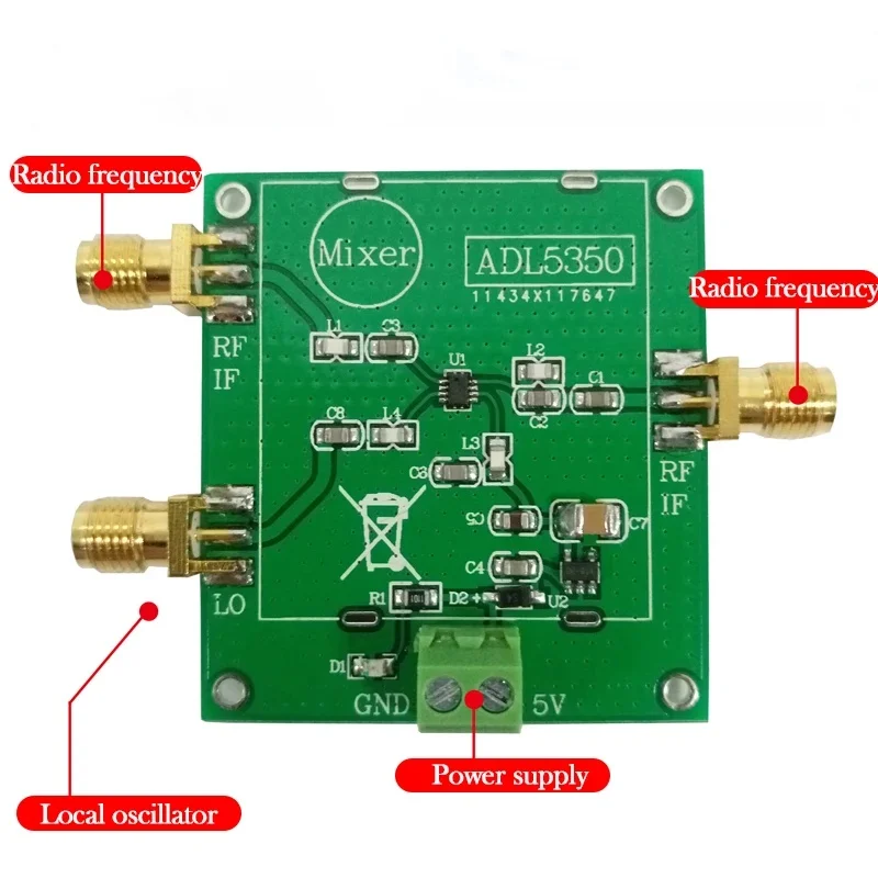 ADL5350 Y-Type Mixer Functional Demo Board (ADL5350-EVALZ), Wide Frequency Range from Low Frequency to 4 GHz, High Linearity